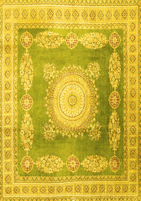 Medallion Yellow Traditional Rug, tr4757yw