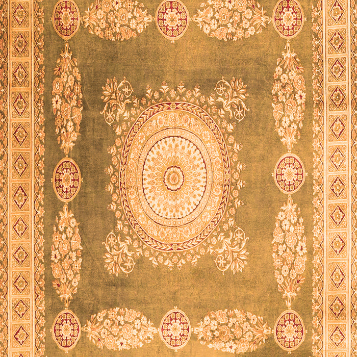 Serging Thickness of Machine Washable Medallion Orange Traditional Area Rugs, wshtr4757org