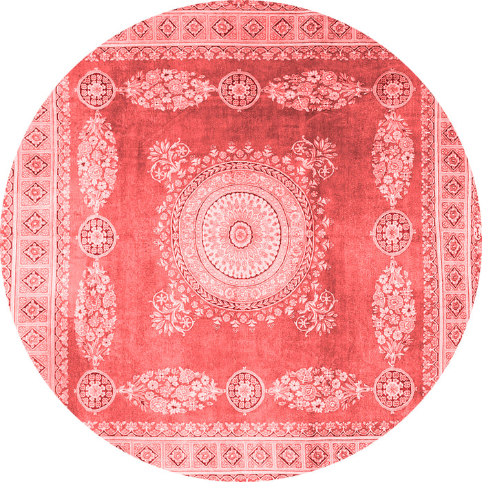 Machine Washable Medallion Red Traditional Rug, wshtr4757red