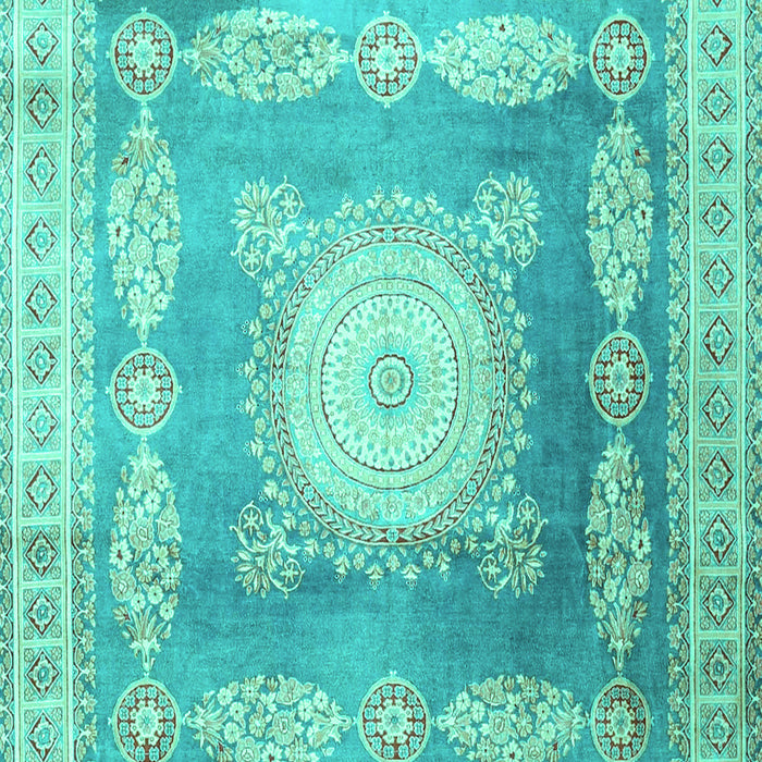 Medallion Turquoise Traditional Rug, tr4757turq