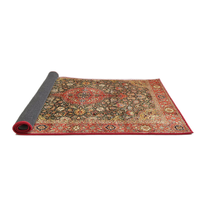 Sideview of Traditional Sand Brown Medallion Rug, tr4758