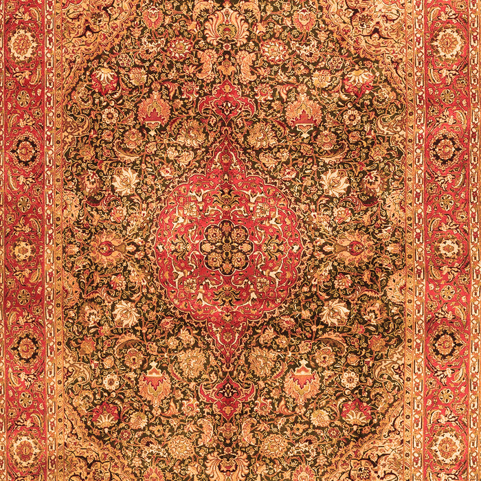 Medallion Orange Traditional Rug, tr4758org