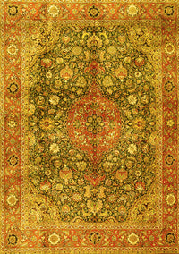 Medallion Yellow Traditional Rug, tr4758yw