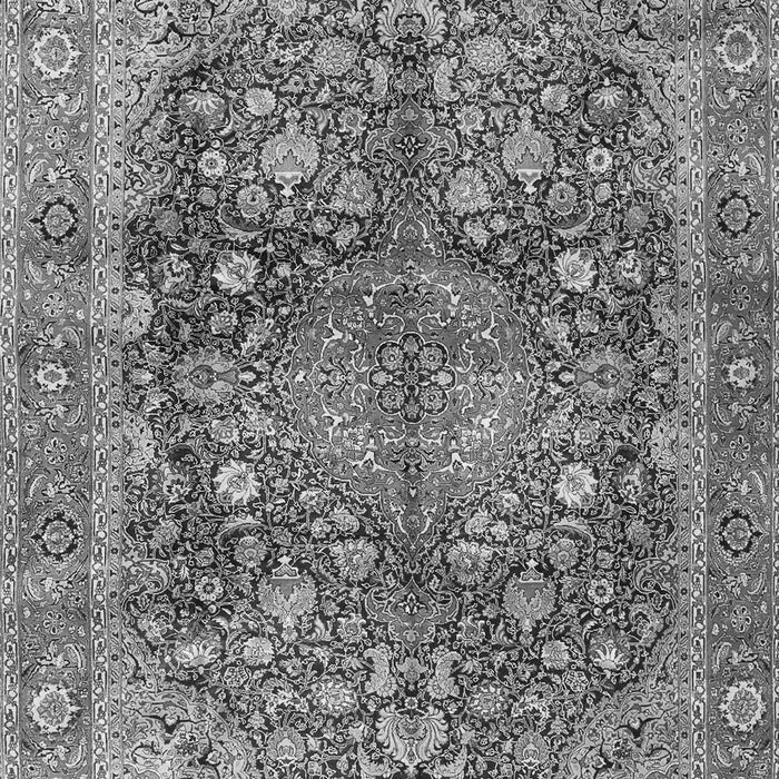 Serging Thickness of Machine Washable Medallion Gray Traditional Rug, wshtr4758gry
