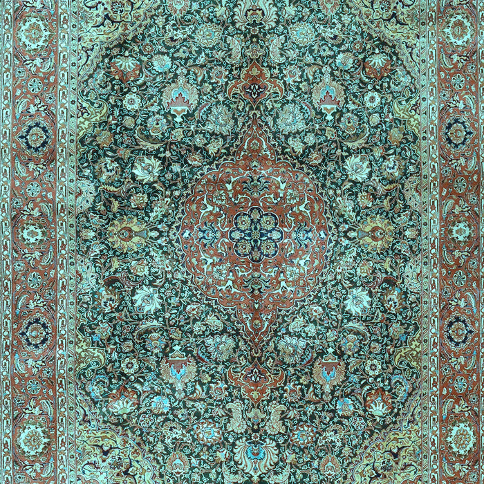 Medallion Light Blue Traditional Rug, tr4758lblu