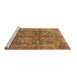 Sideview of Machine Washable Medallion Brown Traditional Rug, wshtr4758brn