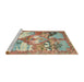 Sideview of Machine Washable Traditional Light Brown Rug, wshtr4759