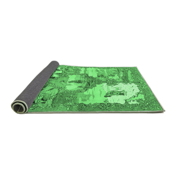Sideview of Animal Emerald Green Traditional Rug, tr4759emgrn