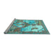 Sideview of Machine Washable Animal Light Blue Traditional Rug, wshtr4759lblu