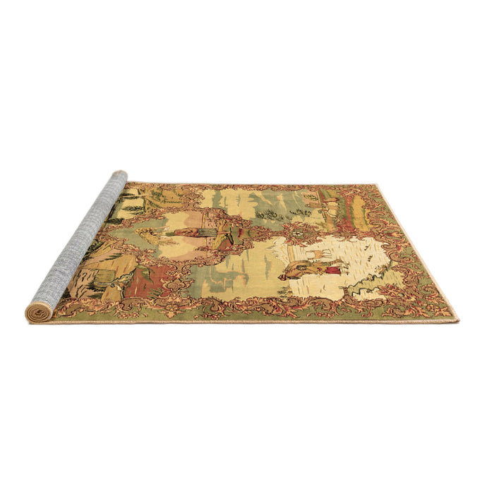 Sideview of Machine Washable Animal Brown Traditional Rug, wshtr4759brn