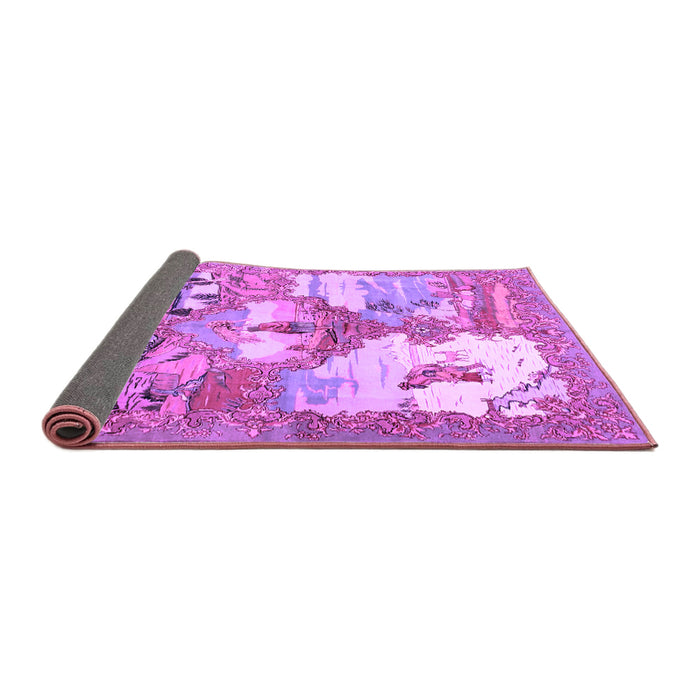 Sideview of Animal Purple Traditional Rug, tr4759pur