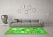 Machine Washable Animal Green Traditional Area Rugs in a Living Room,, wshtr4759grn