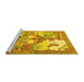 Sideview of Machine Washable Animal Yellow Traditional Rug, wshtr4759yw