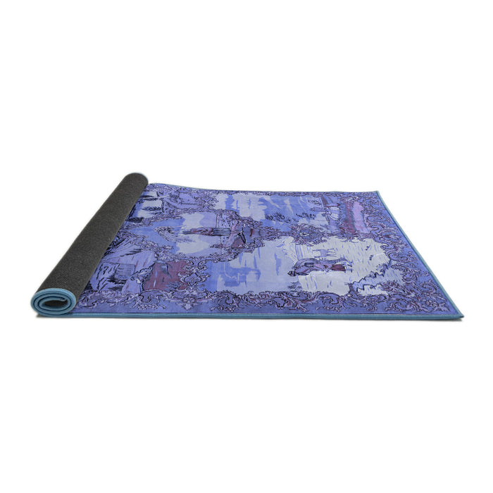 Sideview of Animal Blue Traditional Rug, tr4759blu