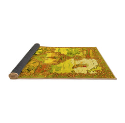 Sideview of Animal Yellow Traditional Rug, tr4759yw