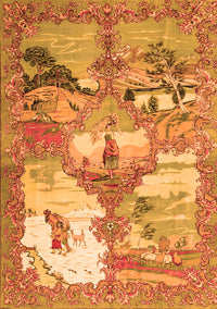 Animal Orange Traditional Rug, tr4759org