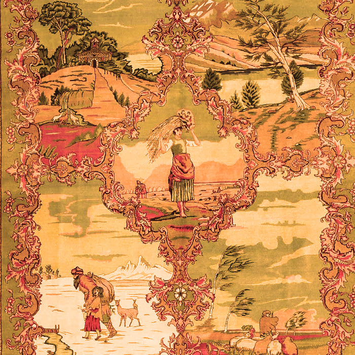 Animal Orange Traditional Rug, tr4759org
