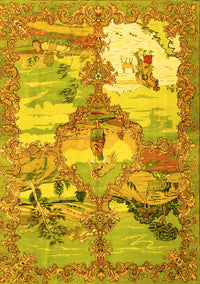 Animal Yellow Traditional Rug, tr4759yw