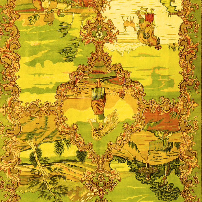 Animal Yellow Traditional Rug, tr4759yw