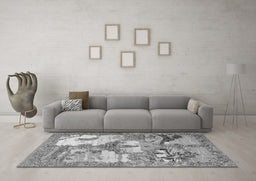 Machine Washable Animal Gray Traditional Rug in a Living Room,, wshtr4759gry