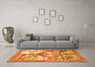 Machine Washable Animal Orange Traditional Area Rugs in a Living Room, wshtr4759org