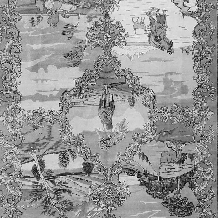 Serging Thickness of Machine Washable Animal Gray Traditional Rug, wshtr4759gry