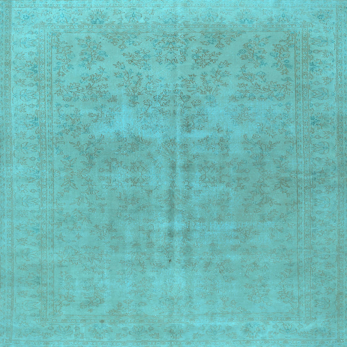 Square Machine Washable Persian Light Blue Traditional Rug, wshtr475lblu