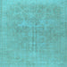 Square Machine Washable Persian Light Blue Traditional Rug, wshtr475lblu