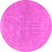 Round Persian Pink Traditional Rug, tr475pnk