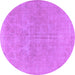 Round Persian Purple Traditional Rug, tr475pur