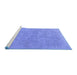 Sideview of Machine Washable Persian Blue Traditional Rug, wshtr475blu