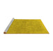 Sideview of Machine Washable Persian Yellow Traditional Rug, wshtr475yw