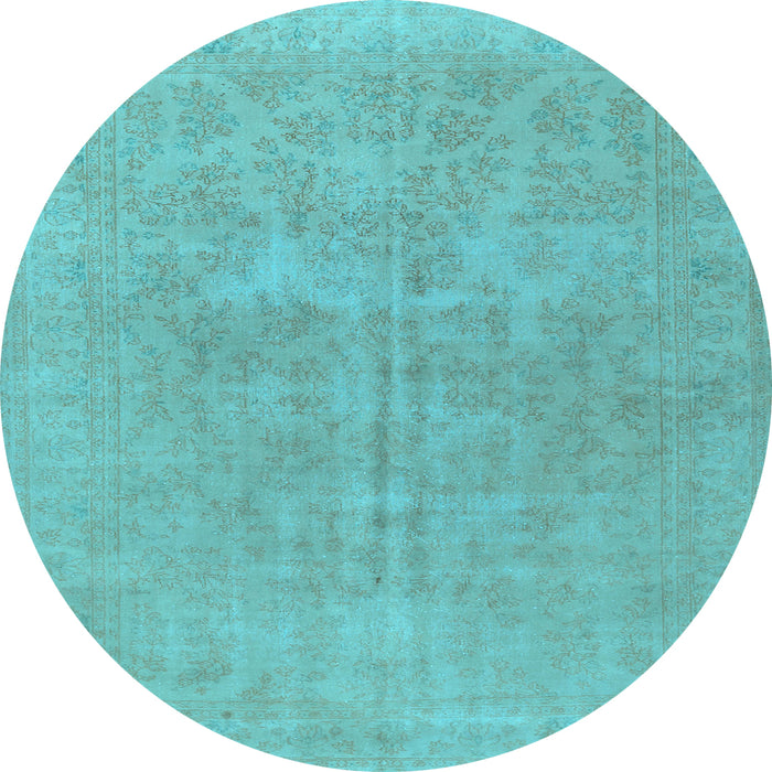 Round Machine Washable Persian Light Blue Traditional Rug, wshtr475lblu