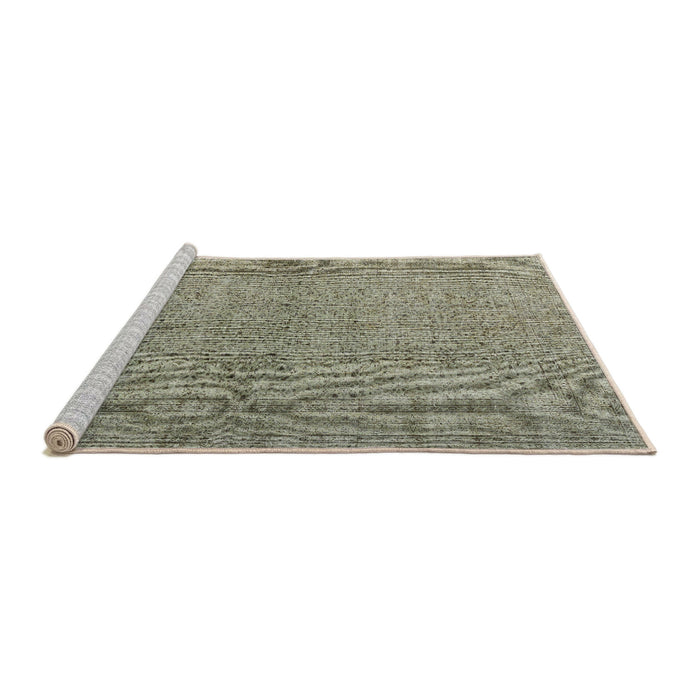 Sideview of Machine Washable Traditional Sage Green Rug, wshtr476