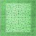 Square Persian Emerald Green Traditional Rug, tr4760emgrn