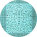 Round Persian Light Blue Traditional Rug, tr4760lblu