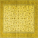 Square Machine Washable Persian Yellow Traditional Rug, wshtr4760yw