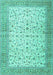 Machine Washable Persian Turquoise Traditional Area Rugs, wshtr4760turq