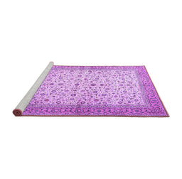 Sideview of Machine Washable Persian Purple Traditional Area Rugs, wshtr4760pur