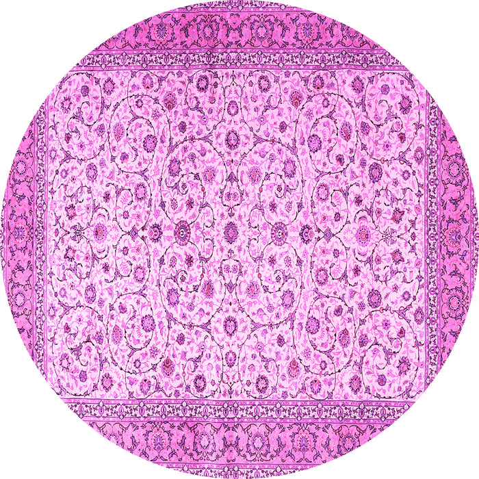 Round Persian Pink Traditional Rug, tr4760pnk