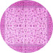 Round Persian Pink Traditional Rug, tr4760pnk