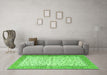 Machine Washable Persian Green Traditional Area Rugs in a Living Room,, wshtr4760grn