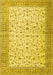 Machine Washable Persian Yellow Traditional Rug, wshtr4760yw