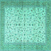 Square Persian Turquoise Traditional Rug, tr4760turq