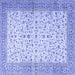 Square Persian Blue Traditional Rug, tr4760blu