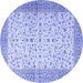 Round Persian Blue Traditional Rug, tr4760blu