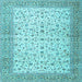 Square Persian Light Blue Traditional Rug, tr4760lblu