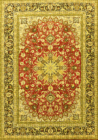 Medallion Yellow Traditional Rug, tr4761yw