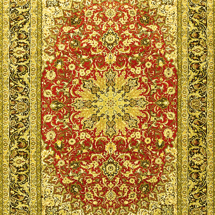 Medallion Yellow Traditional Rug, tr4761yw