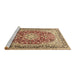 Sideview of Machine Washable Medallion Brown Traditional Rug, wshtr4761brn